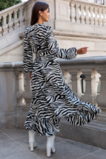 Sukienka "ANNA" długa - Zebra - obrazek 4