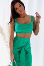 Komplet top + spódniczka - Zielony - obrazek 2