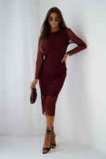 Sukienka tiulowa LUSH - Bordo - obrazek 3