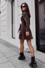 Sukienka koszulowa LANA - Brązowa