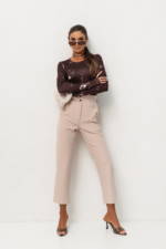 Bluzka SHIRA długi rękaw - Brown flowers - obrazek 2