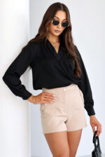Bluzka RAINA zakładana ze ściągaczem - Czarny