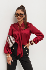 Koszula satynowa VIVIENNE - Bordo - obrazek 2