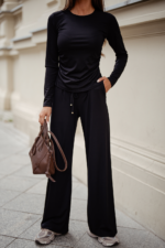 Komplet SHIRA długi rękaw - Czarny - obrazek 3