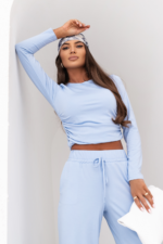 Komplet SHIRA długi rękaw - Błękitny - obrazek 2