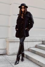 Płaszcz BOUCLE  - Czarny