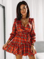 Sukienka Anna - Czerwona Krata - obrazek 2