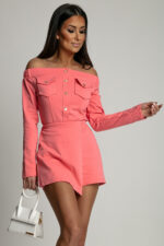 Komplet spódnico-spodenki + hiszpanka - Koralowy - obrazek 2