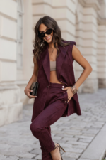 Spodnie cygaretki KIARA - Bordo - obrazek 3