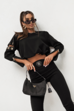 Czarny komplet dresowy Premium Agrafka – Aniela Maison