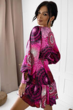 Sukienka "ANNA" różowy wzór boho - obrazek 2