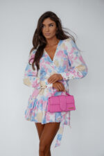 Sukienka "ANNA" krótka - Fiori Pastello - obrazek 2