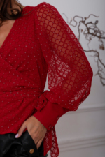 Bluzka AMY tiul - Czerwona - obrazek 2