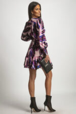 Sukienka "ANNA" Granatowo Fioletowe Mazańce - obrazek 3