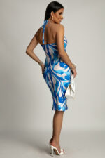 Sukienka Vietnam - Niebieski Wzór - obrazek 3