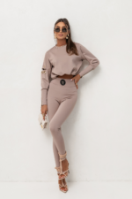 Beżowy komplet dresowy damski Agrafka – Aniela Maison