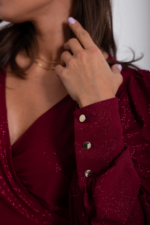 Bluzka AMY Świąteczny błysk - Bordowa - obrazek 4