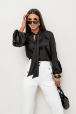 Koszula satynowa VIVIENNE - Czarny - obrazek 2