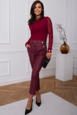 Cygaretki skórzane GAIL - Bordo - obrazek 4