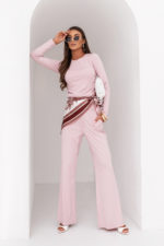 Komplet SHIRA długi rękaw - Jasny róż - obrazek 2