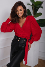 Bluzka AMY Świąteczny błysk - Czerwona - obrazek 4