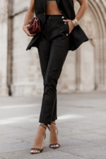 Spodnie cygaretki KIARA - Czarne
