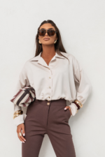 Koszula Satynowa MADDIE - Beż - obrazek 2