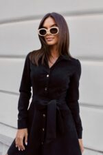 Sukienka koszulowa LANA - Czarny - obrazek 2