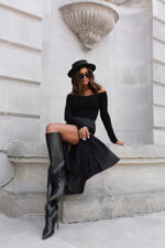 Spódnica satynowa SLEEK - Czarna