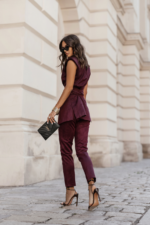 Spodnie cygaretki KIARA - Bordo - obrazek 2