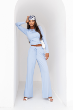 Komplet SHIRA długi rękaw - Błękitny