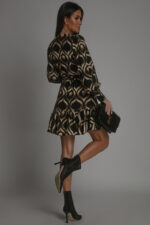 Sukienka Anna - Czarno Złota - obrazek 3