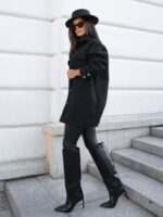 Płaszcz BOUCLE  - Czarny - obrazek 2