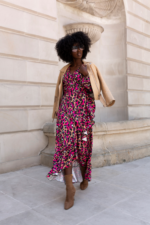 Sukienka "ANNA" długa - Panterka z Różowym - obrazek 4