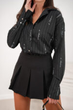 Koszula Cotton MADDIE - Czarne paski - obrazek 4