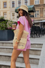 Komplet Alex z krótkimi spodenkami - Różowy - obrazek 3