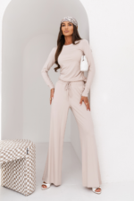 Komplet SHIRA długi rękaw - Beżowy - obrazek 2