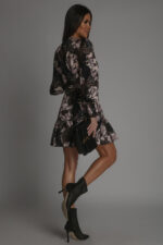 Sukienka Anna - Na Brązowym Tle Kwiatki - obrazek 3