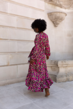 Sukienka "ANNA" długa - Panterka z Różowym - obrazek 3