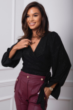 Bluzka AMY Świąteczny błysk - Czarna - obrazek 4