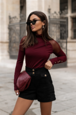 Bluzka/golfik ze złotymi napami - Bordo