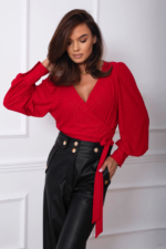 Bluzka AMY Świąteczny błysk - Czerwona