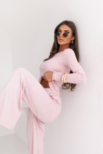 Komplet SHIRA długi rękaw - Jasny róż