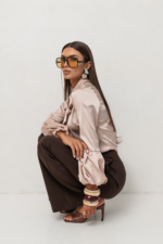 Koszula satynowa VIVIENNE - Beż