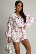 Komplet MOLLY muślin - Czerwone kropki