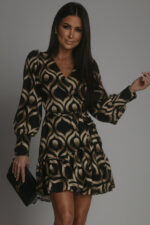 Sukienka Anna - Czarno Złota - obrazek 2