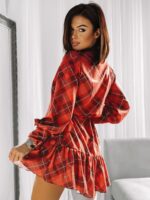 Sukienka Anna - Czerwona Krata II - obrazek 2