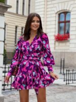 Sukienka "ANNA" - Purple Flowers