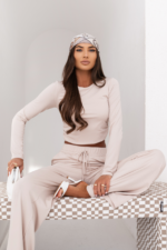 Komplet SHIRA długi rękaw - Beżowy - obrazek 3