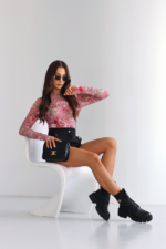 Bluzka tiulowa Blake - Pink flowers - obrazek 4